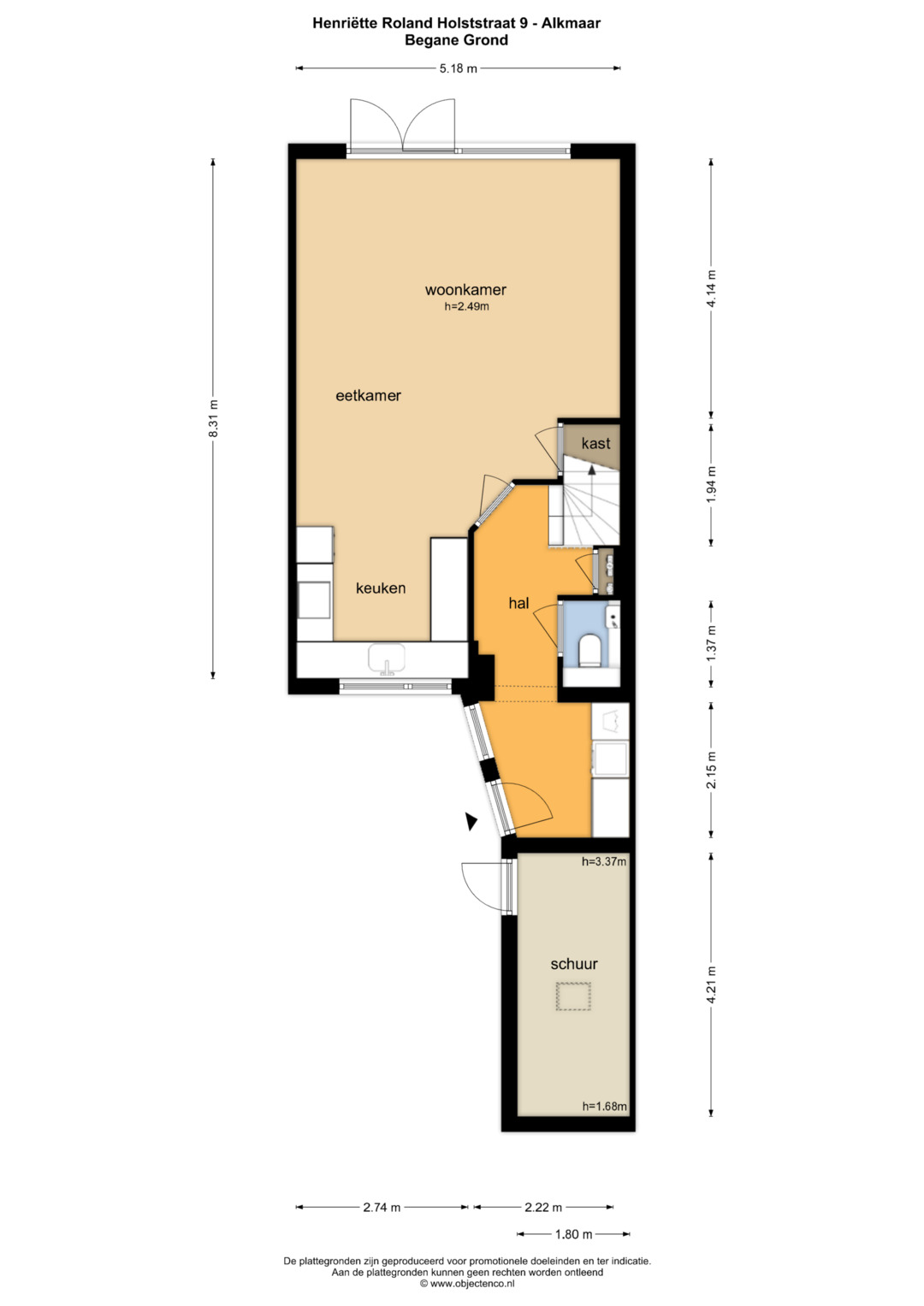 Alkmaar – Henriëtte Roland Holststraat 9 – Plattegrond