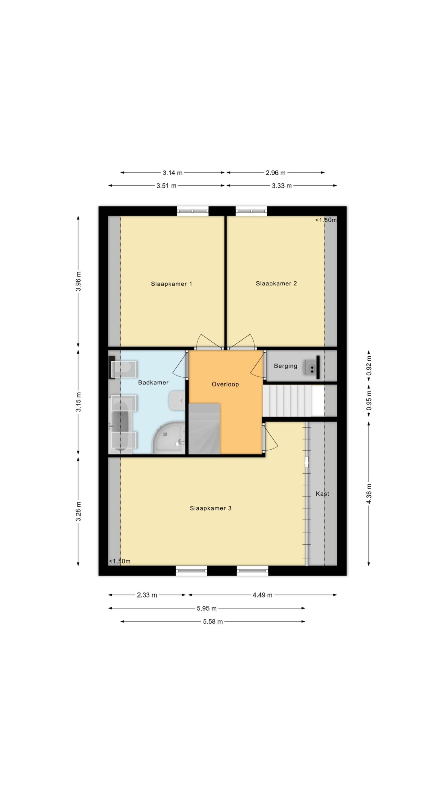 Alkmaar – Kwikstaartlaan 36 – Plattegrond
